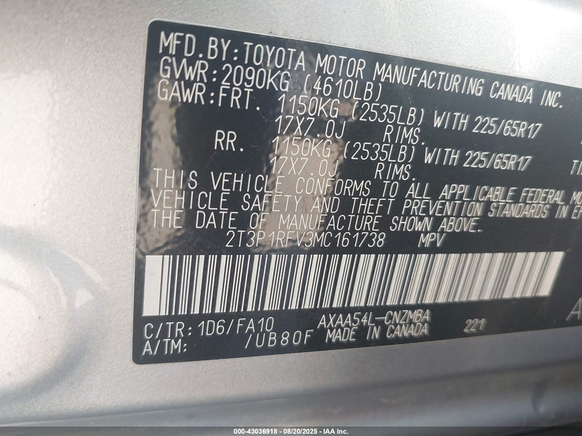 2021 TOYOTA RAV4 XLE - 2T3P1RFV3MC161738