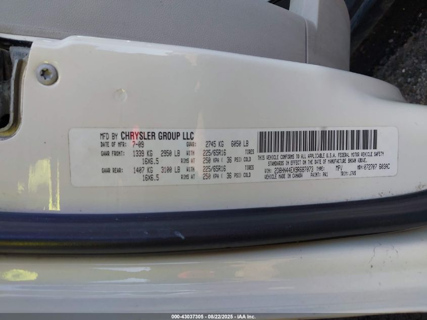 2009 Dodge Grand Caravan Se VIN: 2D8HN44EX9R687073 Lot: 43037305