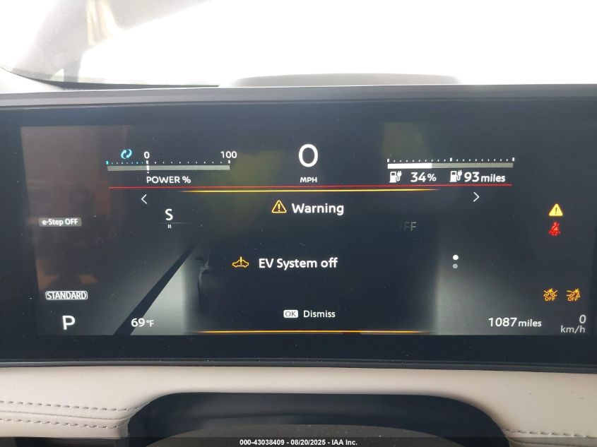 2025 Nissan Ariya Evolve+ VIN: JN8DF0BF6SM762735 Lot: 43038409