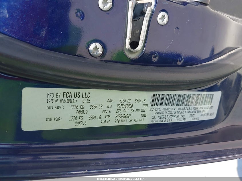 2015 RAM 1500 LONE STAR - 1C6RR7LT0FS738154