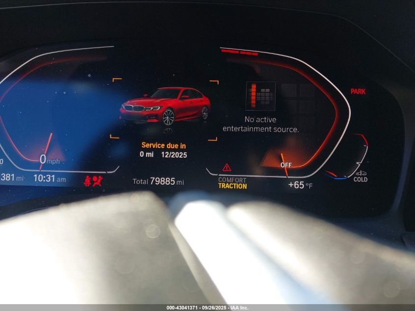 2020 BMW 330I xDrive VIN: WBA5R7C02LFH70735 Lot: 43041371