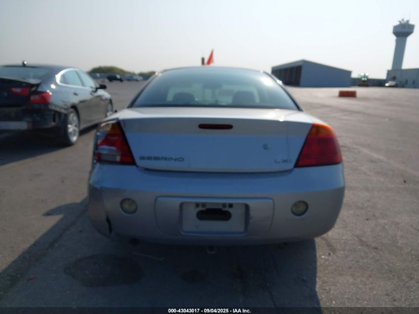 2001 Chrysler Sebring Lxi VIN: 4C3AG52H61E042941 Lot: 43043017