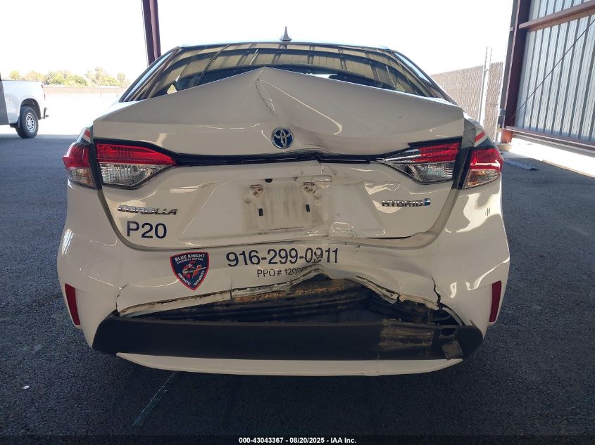 2022 Toyota Corolla Hybrid Le VIN: JTDEAMDE8N3003444 Lot: 43043367