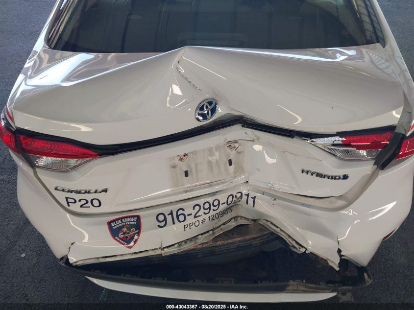 2022 Toyota Corolla Hybrid Le VIN: JTDEAMDE8N3003444 Lot: 43043367