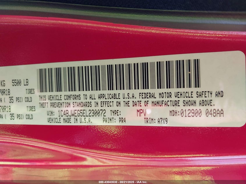 2014 JEEP WRANGLER UNLIMITED SAHARA - 1C4BJWEG5EL230072