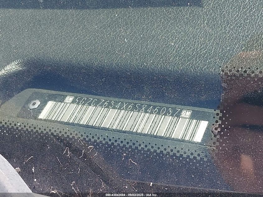 2006 Saturn Vue V6 VIN: 5GZCZ634X6S846037 Lot: 43043584