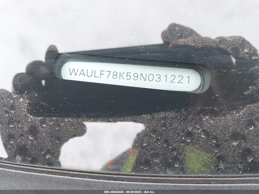 2009 Audi A4 2.0T Premium VIN: WAULF78K59N031221 Lot: 43045440