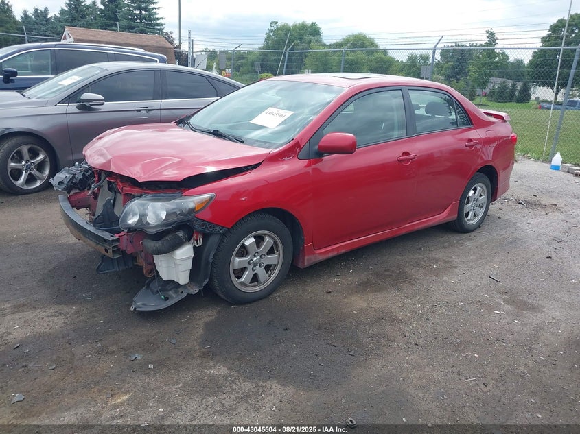2009 Toyota Corolla S red sedan gasoline 2T1BU40E59C167103 photo #3
