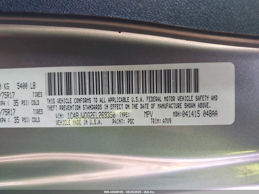 2014 JEEP WRANGLER UNLIMITED SPORT - 1C4BJWDG2EL269350