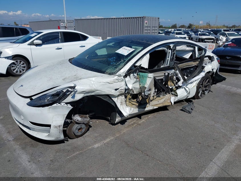 2023 Tesla Model 3 Rear-Wheel Drive white sedan electric 5YJ3E1EA2PF572169 photo #3