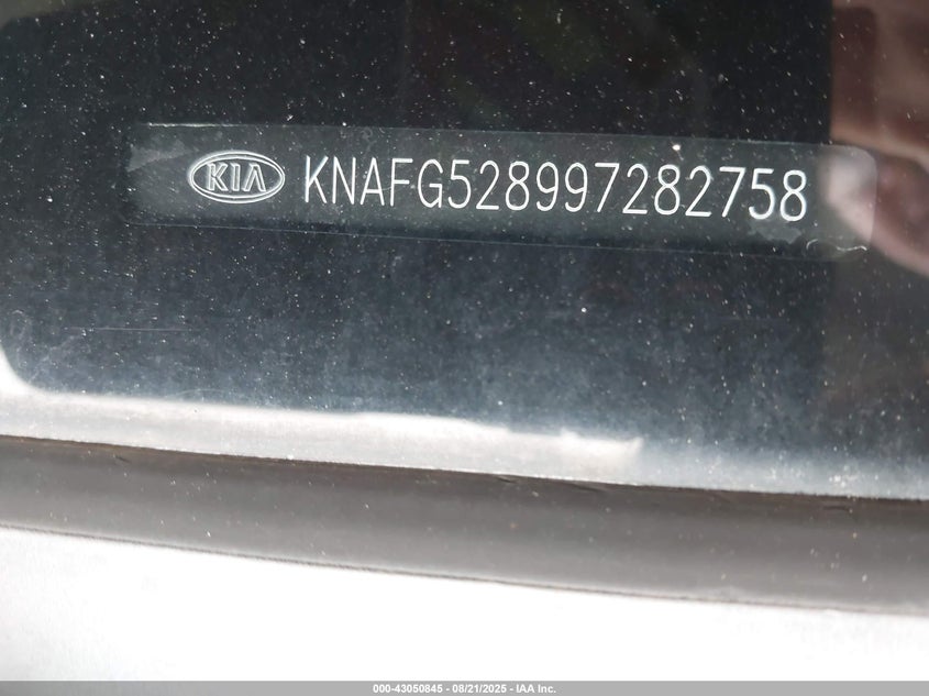 2009 Kia Rondo Lx VIN: KNAFG528997282758 Lot: 43050845