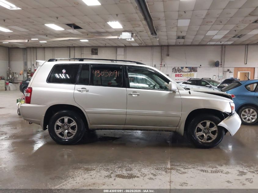 2007 Toyota Highlander V6 VIN: JTEGP21A770138802 Lot: 43051091