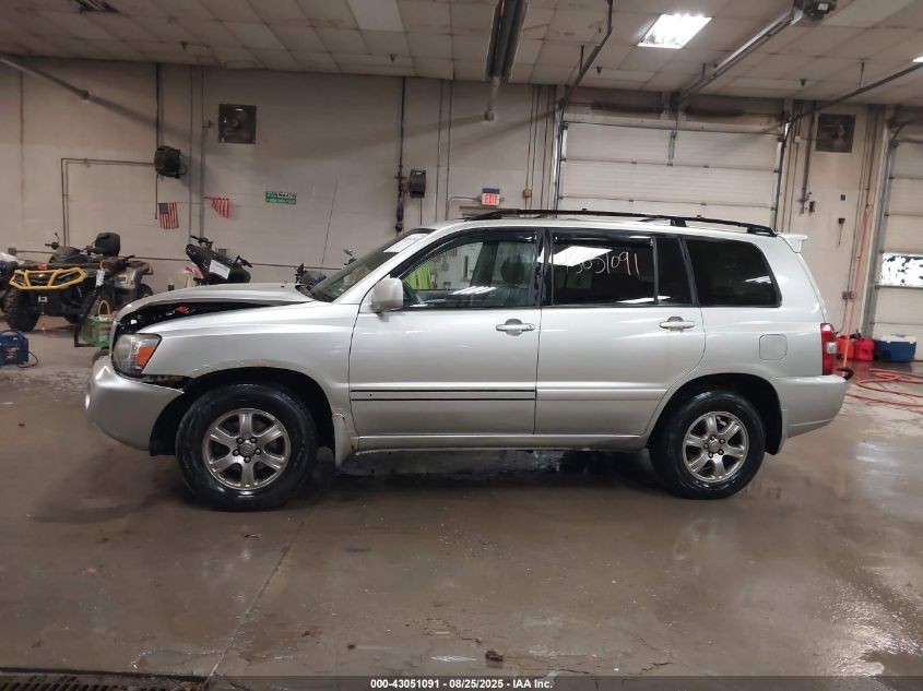 2007 Toyota Highlander V6 VIN: JTEGP21A770138802 Lot: 43051091