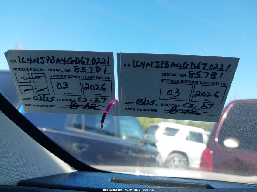 2016 JEEP PATRIOT SPORT - 1C4NJPBA4GD670221