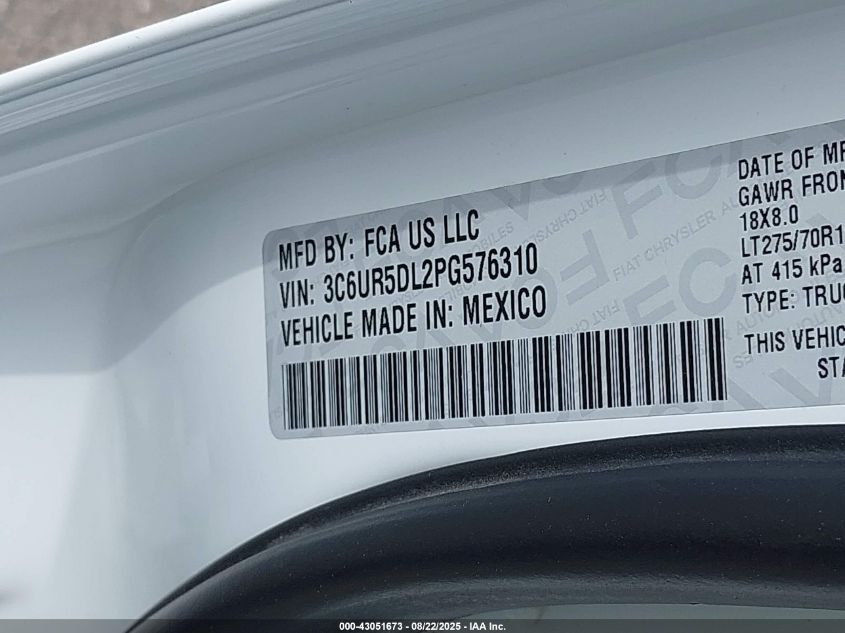 2023 Ram 2500 - 3C6UR5DL2PG576310
