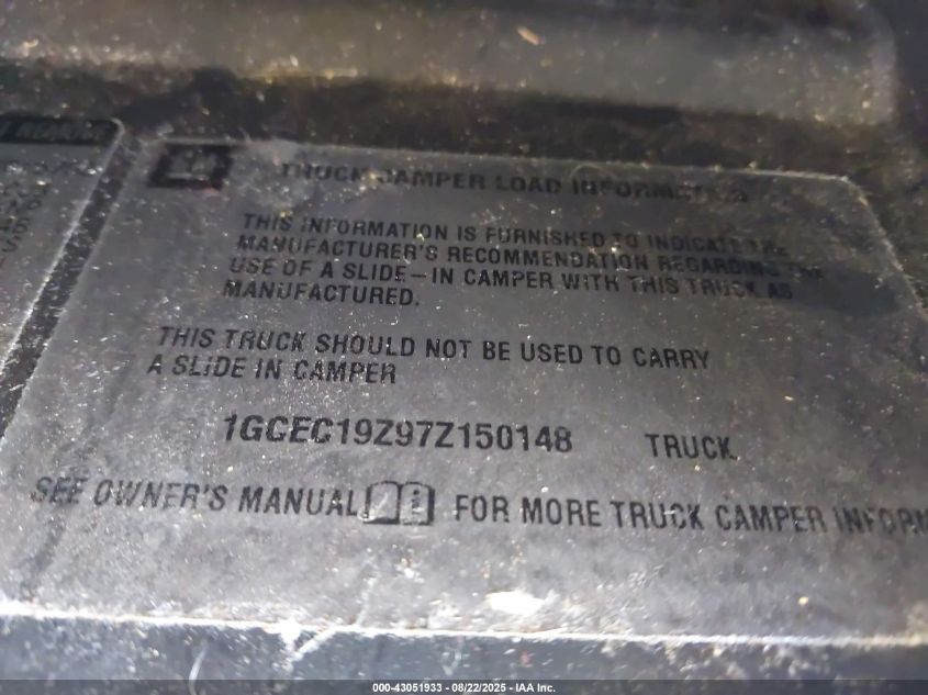 2007 Chevrolet Silverado 1500 Classic Ls VIN: 1GCEC19Z97Z150148 Lot: 43051933
