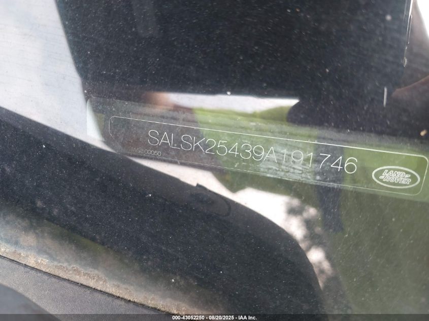 2009 Land Rover Range Rover Sport Hse VIN: SALSK25439A191746 Lot: 43052250