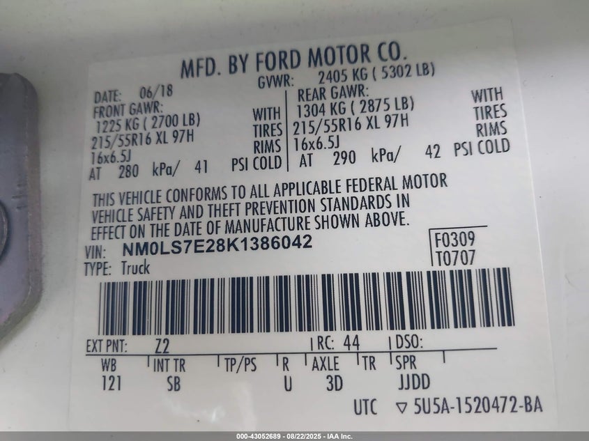 2019 FORD TRANSIT CONNECT XL - NM0LS7E28K1386042