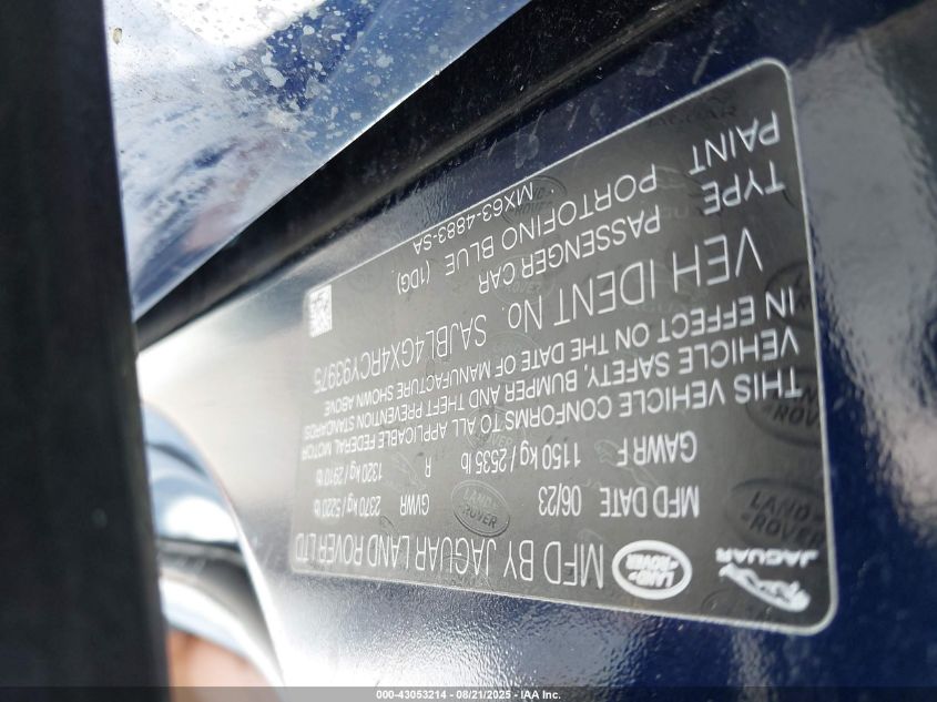 2024 Jaguar Xf R-Dynamic Se P250 Awd Automatic VIN: SAJBL4GX4RCY93975 Lot: 43053214