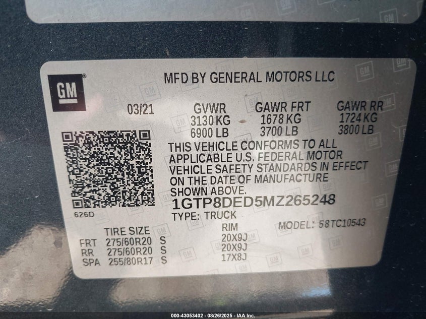 2021 GMC SIERRA 1500 2WD  SHORT BOX SLT - 1GTP8DED5MZ265248