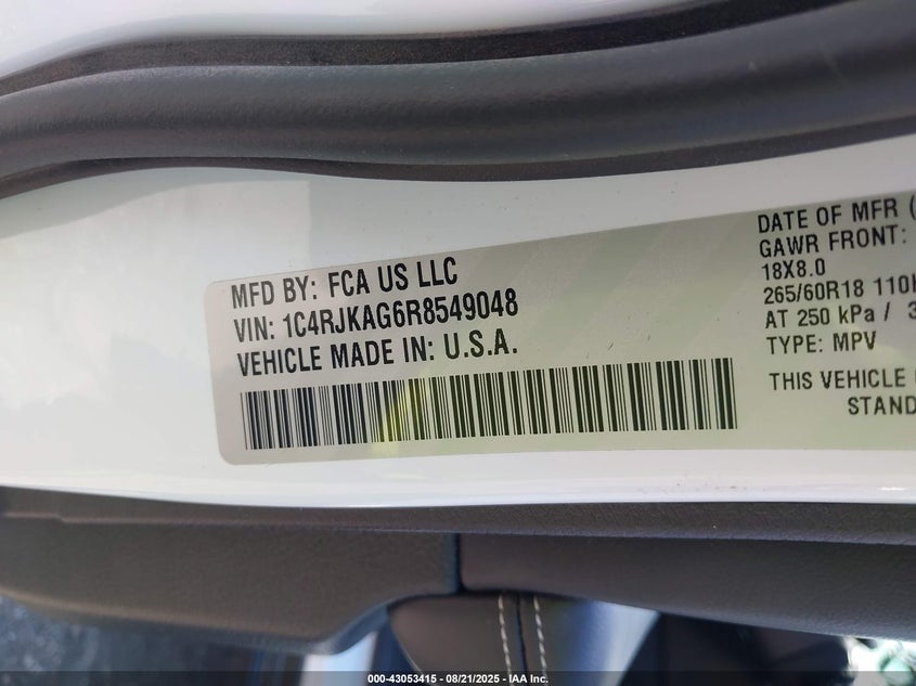 2024 JEEP GRAND CHEROKEE L ALTITUDE 4X4 - 1C4RJKAG6R8549048