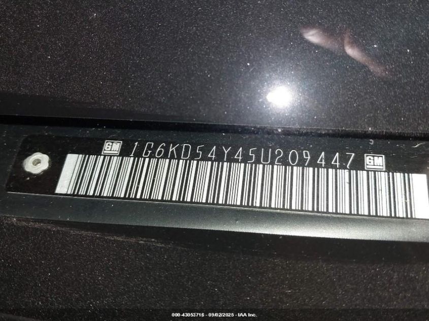 2005 Cadillac Deville Standard VIN: 1G6KD54Y45U209447 Lot: 43053716