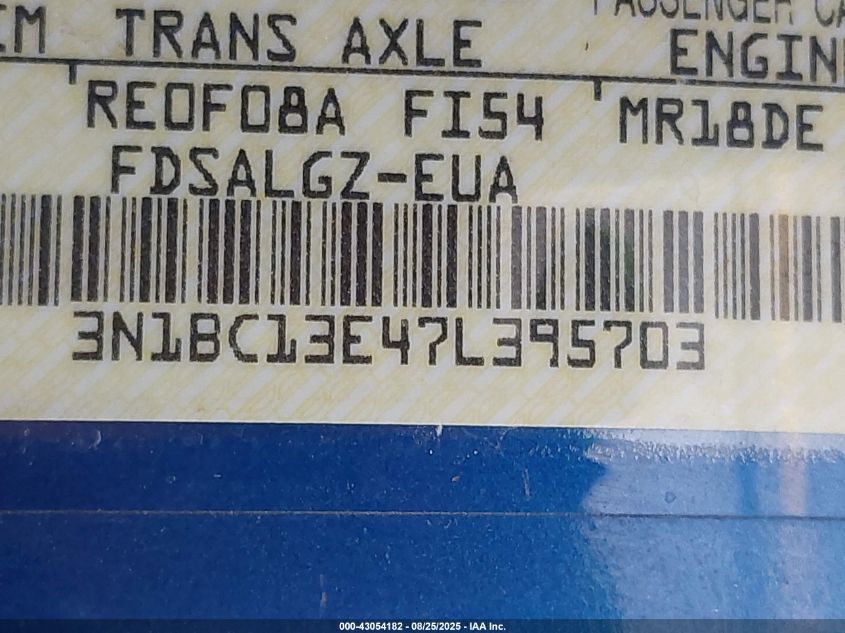 2007 Nissan Versa S/Sl VIN: 3N1BC13E47L395703 Lot: 43054182