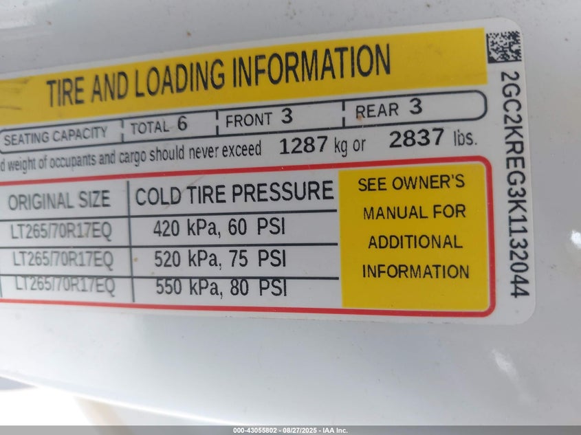 2019 CHEVROLET SILVERADO 2500HD WT - 2GC2KREG3K1132044