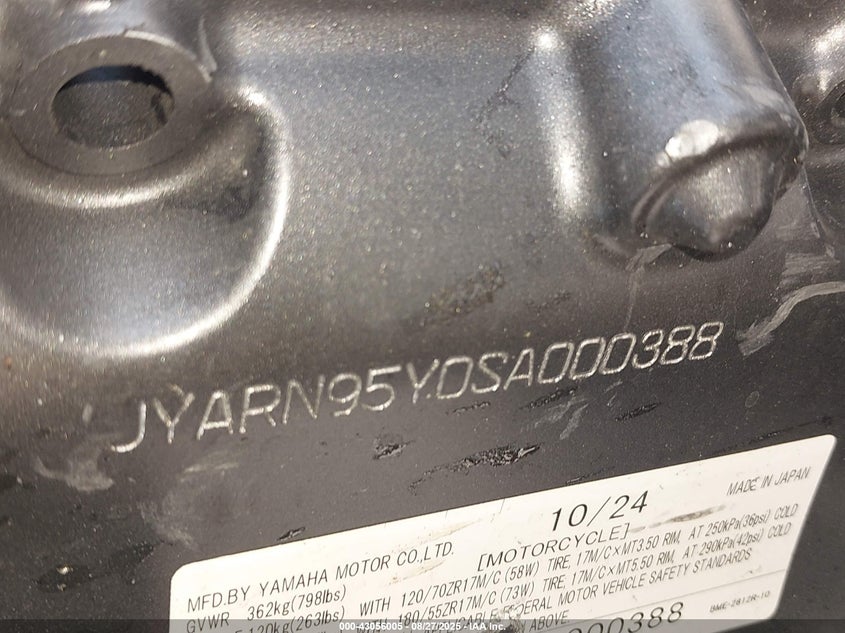 2025 YAMAHA MT09 SP - JYARN95Y0SA000388