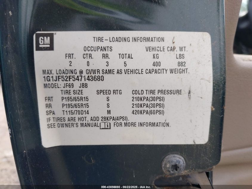 2004 Chevrolet Cavalier Ls VIN: 1G1JF52F547143680 Lot: 43056880