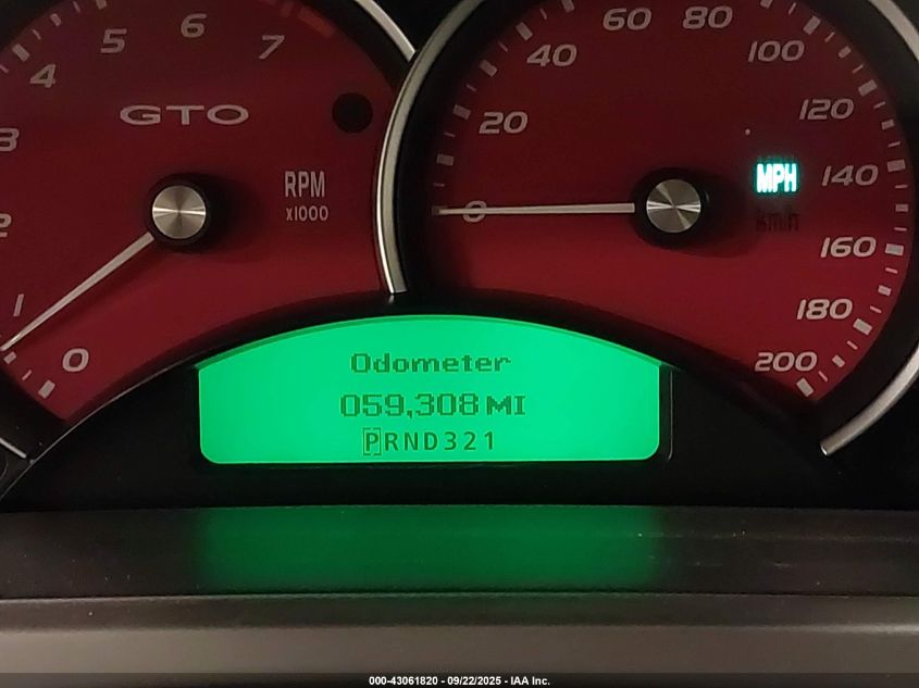 2005 Pontiac Gto VIN: 6G2VX12U55L367948 Lot: 43061820