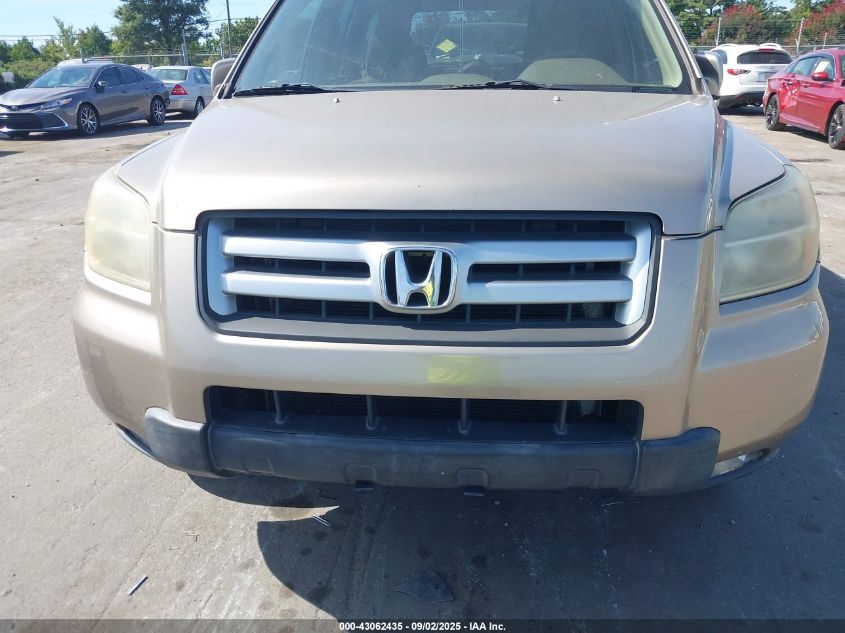 2006 Honda Pilot Ex VIN: 2HKYF18476H551956 Lot: 43062435