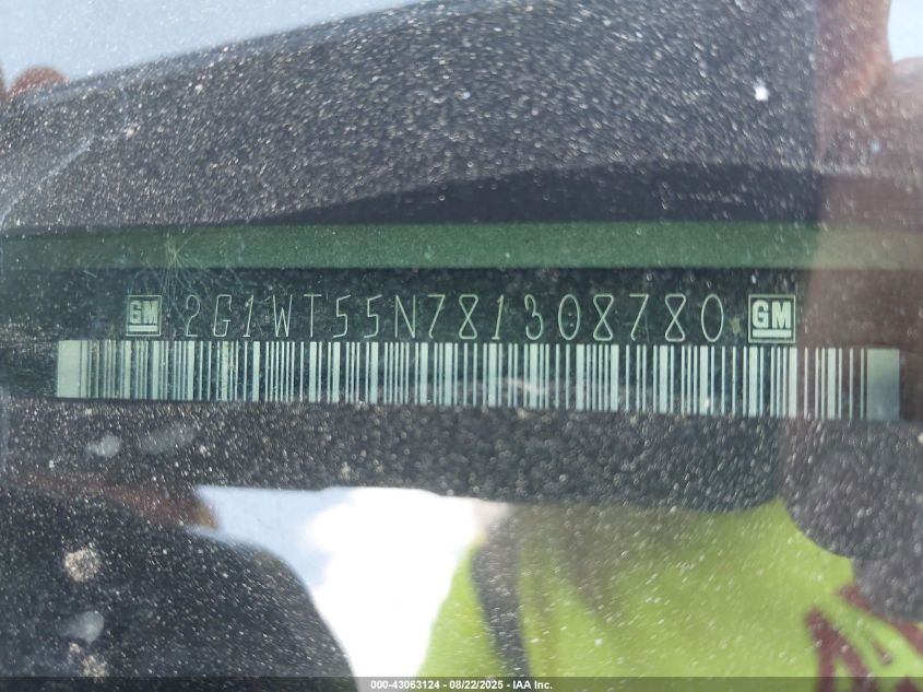 2008 Chevrolet Impala Lt VIN: 2G1WT55N781308780 Lot: 43063124