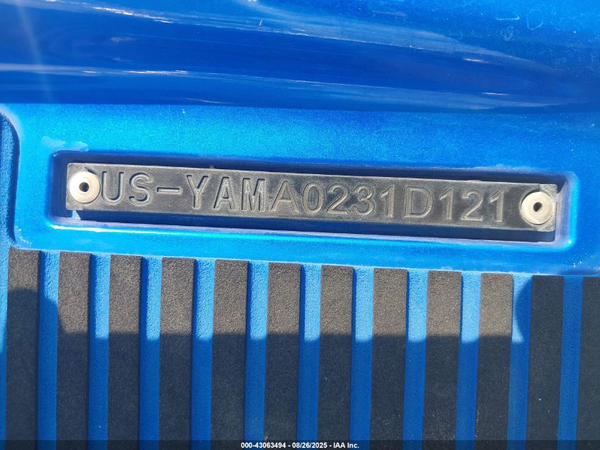 2021 Yamaha Vx Deluxe VIN: YAMA02310121 Lot: 43063494