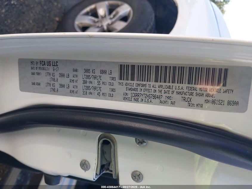 2017 RAM 1500 REBEL  4X4 5'7 BOX - 1C6RR7YT2HS796407