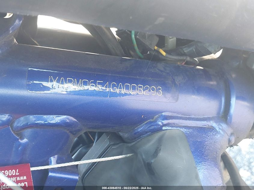 2016 Yamaha Fz07 VIN: JYARM06E4GA008293 Lot: 43064510