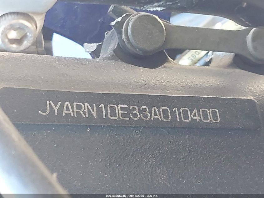 2003 Yamaha Yzfr1 VIN: JYARN10E33A010400 Lot: 43065235