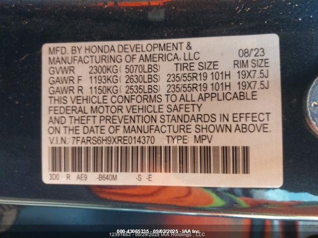 7FARS6H9XRE014370 2024 HONDA CR-V photo no. 11