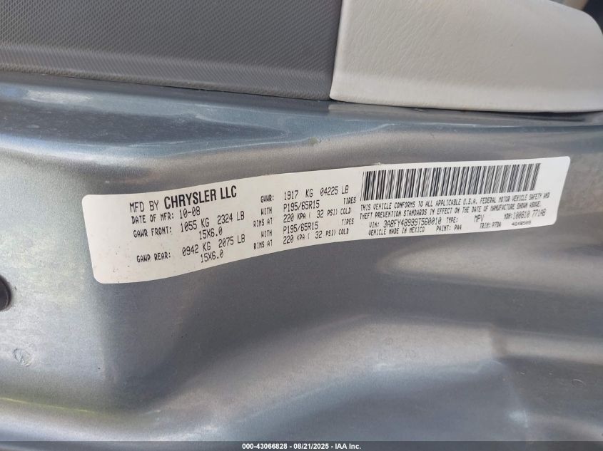 2009 Chrysler Pt Cruiser Lx VIN: 3A8FY48999T560010 Lot: 43066828