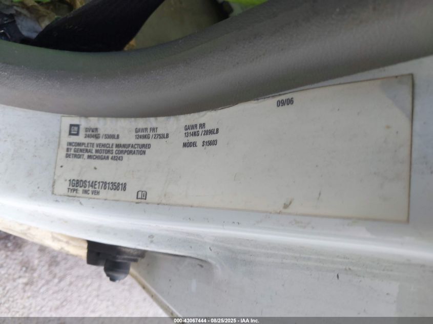 2007 Chevrolet Colorado Work Truck VIN: 1GBDS14E178135818 Lot: 43067444