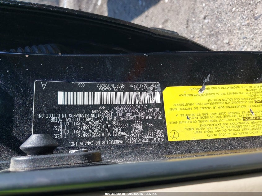 2008 Lexus Rx 350 VIN: 2T2HK31U98C080282 Lot: 43068118