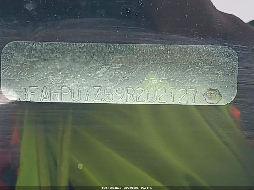 2009 Ford Fusion Se VIN: 3FAHP07Z59R202127 Lot: 43069635