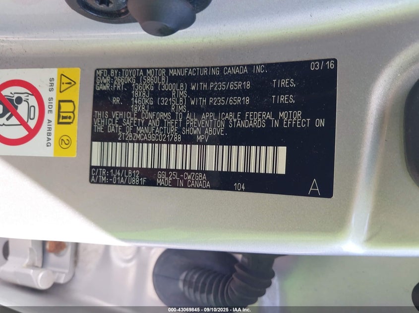 2016 LEXUS RX 350 - 2T2BZMCA9GC021788