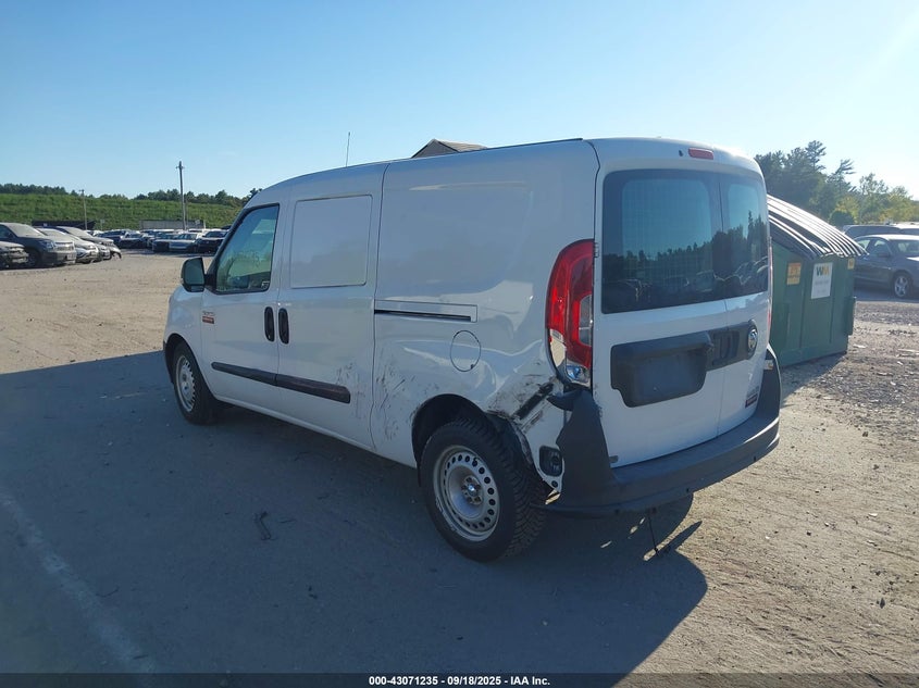 Vin: zfberfabxh6d25672, lot: 43565475, ram promaster city tradesman 20173