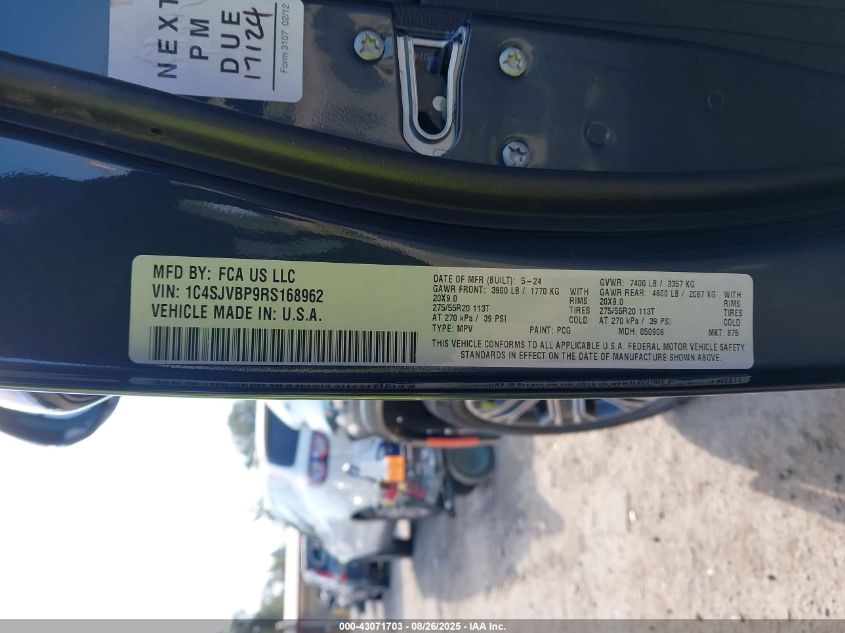 2024 Jeep Wagoneer - 1C4SJVBP9RS168962