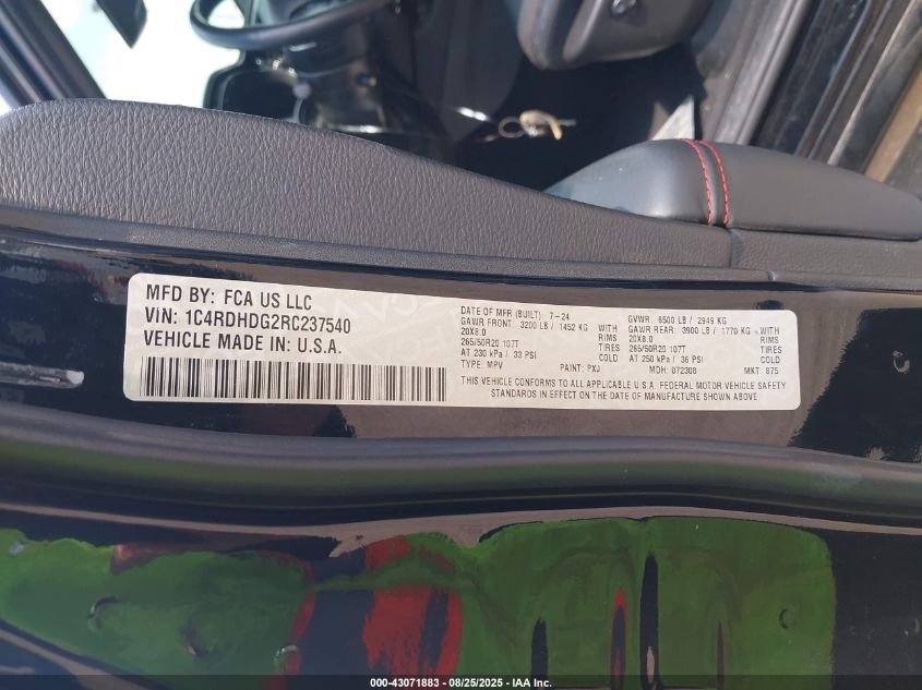 2024 Dodge Durango - 1C4RDHDG2RC237540