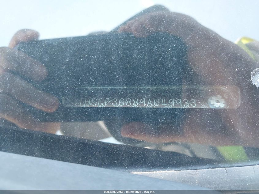 2009 Honda Accord 3.5 Ex-L VIN: 1HGCP36889A049933 Lot: 43072250