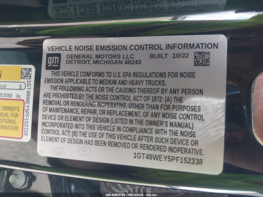 2023 GMC Sierra 3500Hd 4Wd Long Bed Denali VIN: 1GT49WEY5PF152338 Lot: 43073709