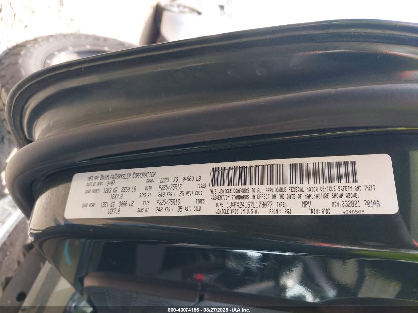 2007 Jeep Wrangler X VIN: 1J4FA24157L179077 Lot: 43074186