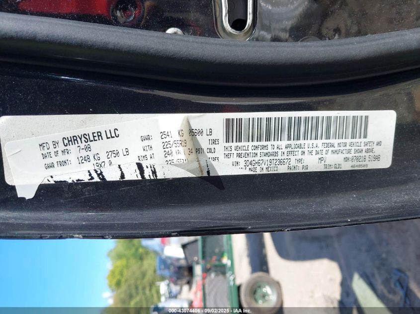 2009 Dodge Journey R/T VIN: 3D4GH67V19T236672 Lot: 43389452